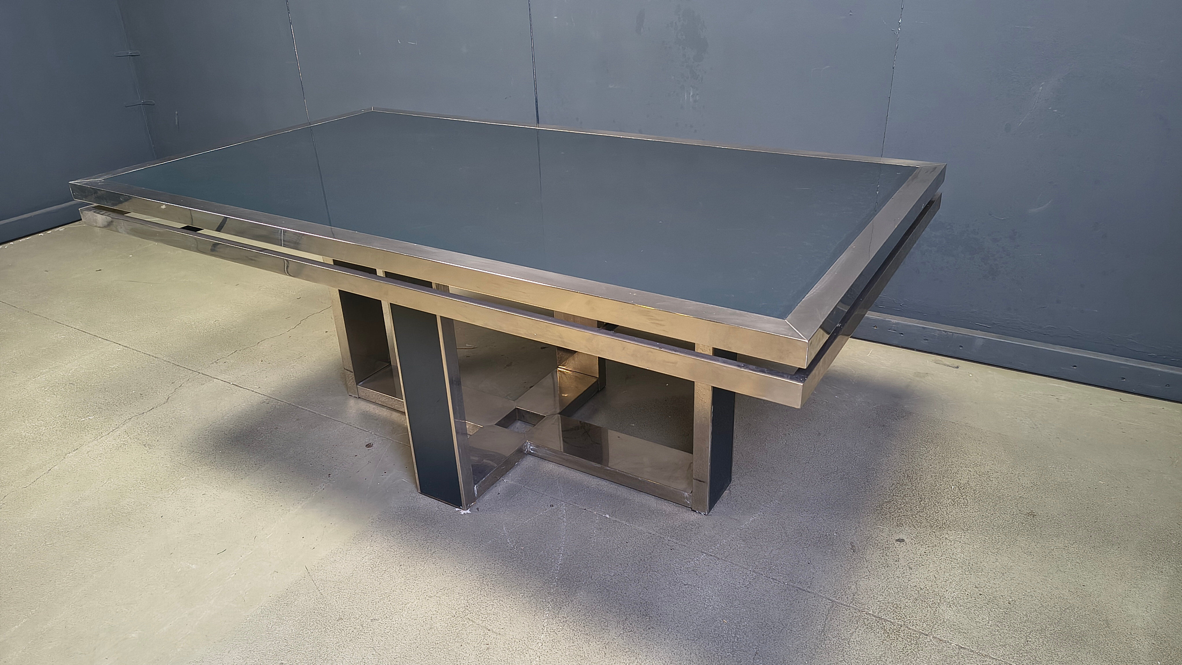 Vintage Italian chrome dining table, 1970s