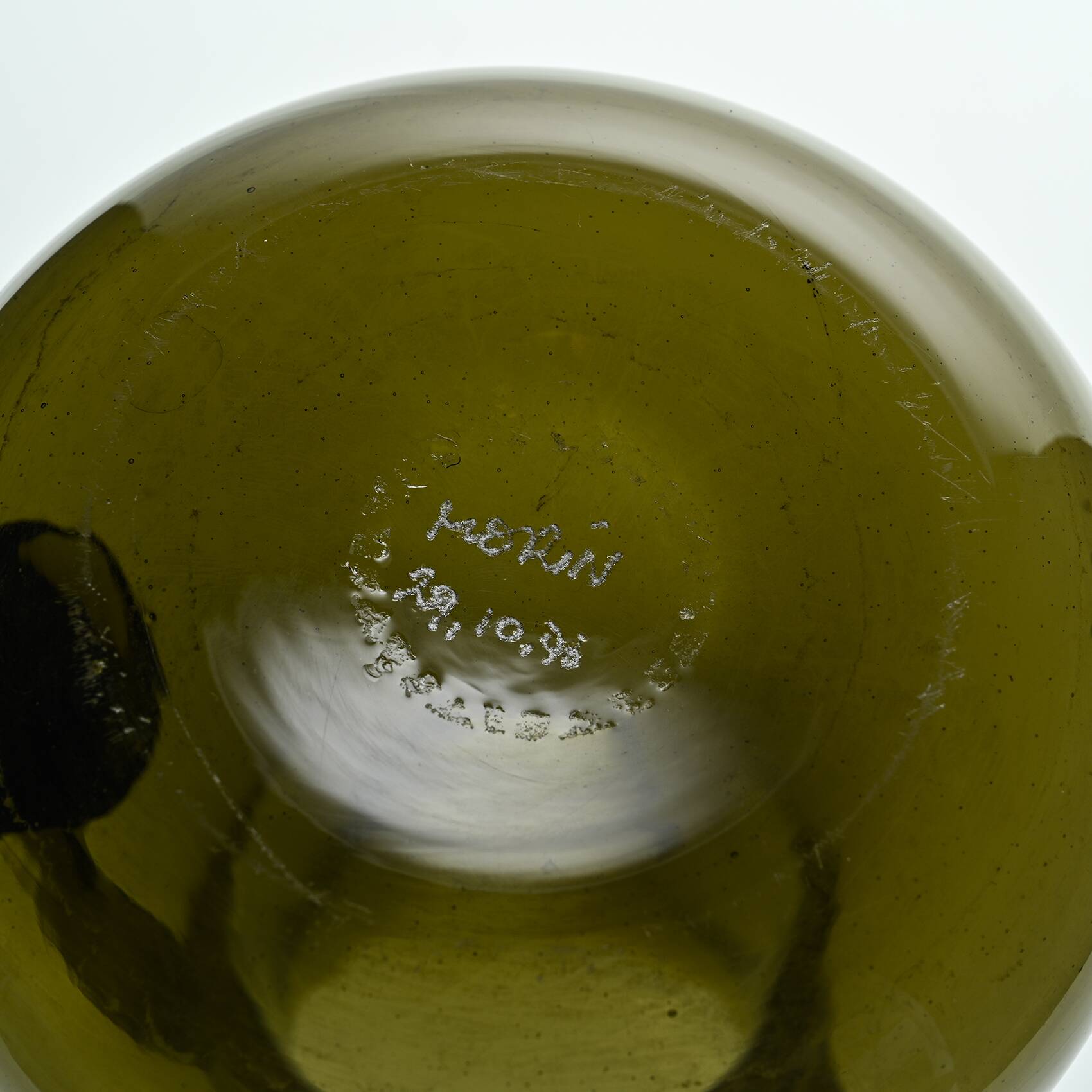 Blown glass carafe by Claude Morin, 1976
