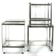 3 Seventies aluminium glass nesting tables