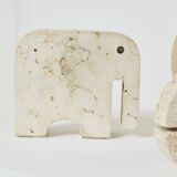 Set of 8 travertine animal sculptures by Fratelli Mannelli 1970