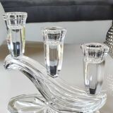 Stylish vintage candlestick, Buder with 3 lights. Lead crystal