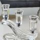 Stylish vintage candlestick, Buder with 3 lights. Lead crystal