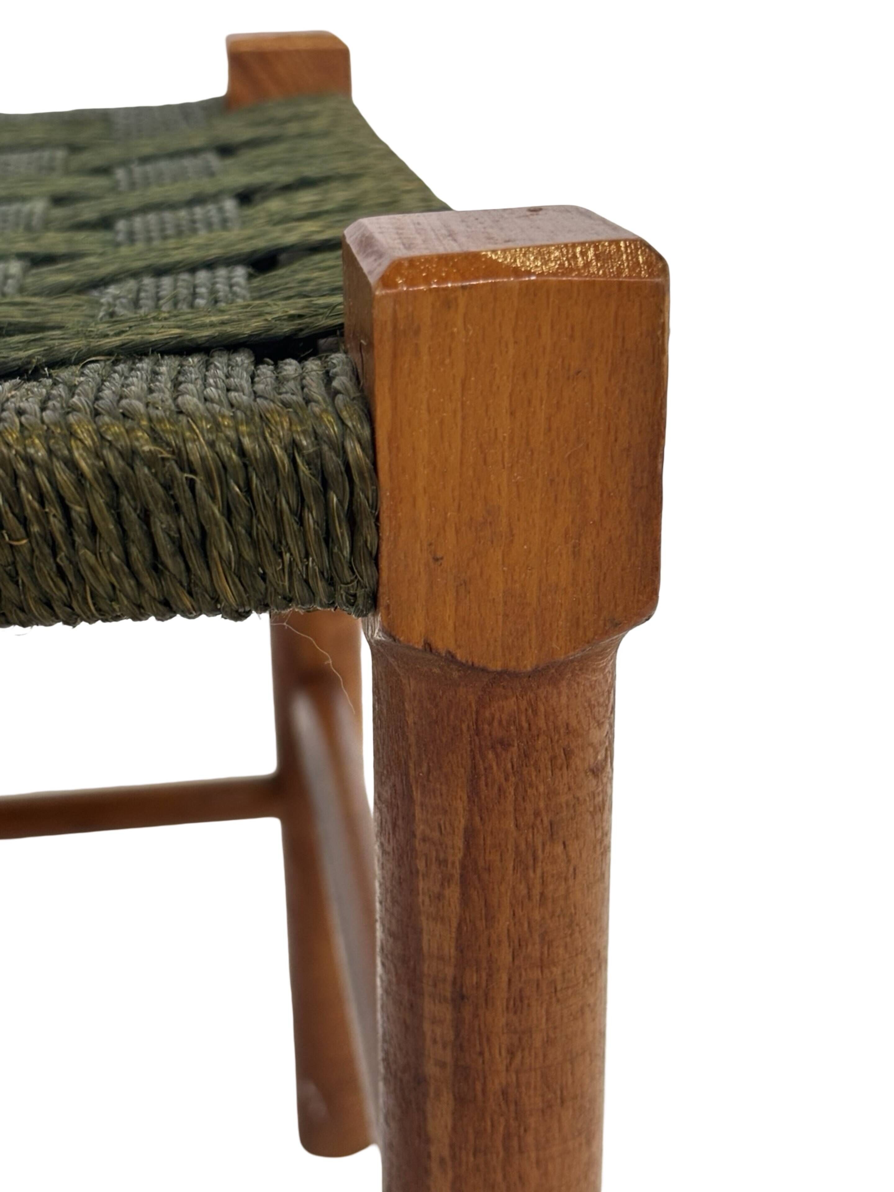 Vintage Stool Danish Papercord Rope Stool Mid Century
