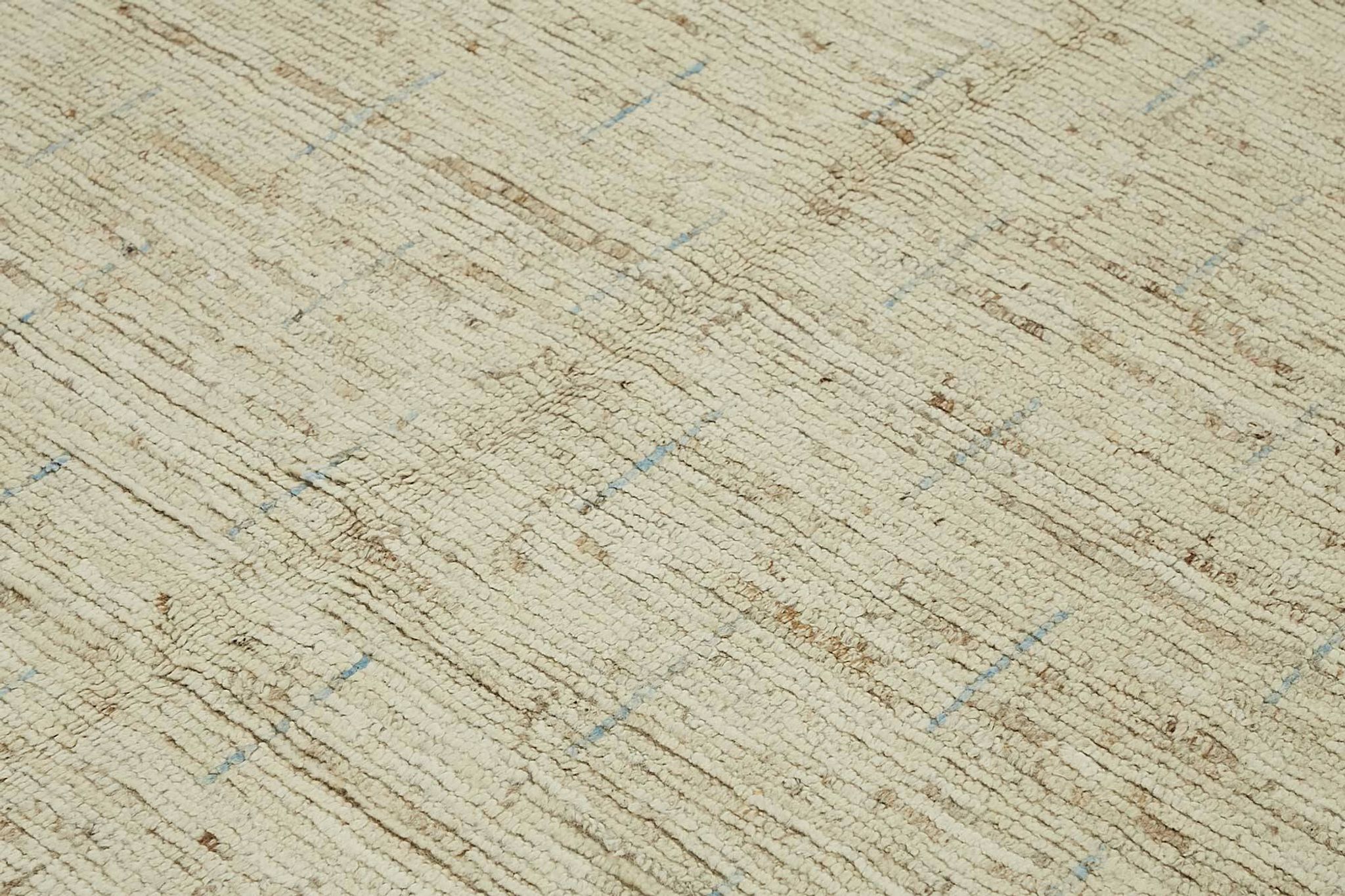 Tapis tribal unique noué à la main en laine beige 259 cm x 297 cm