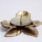 Bougeoir fleur en  laiton