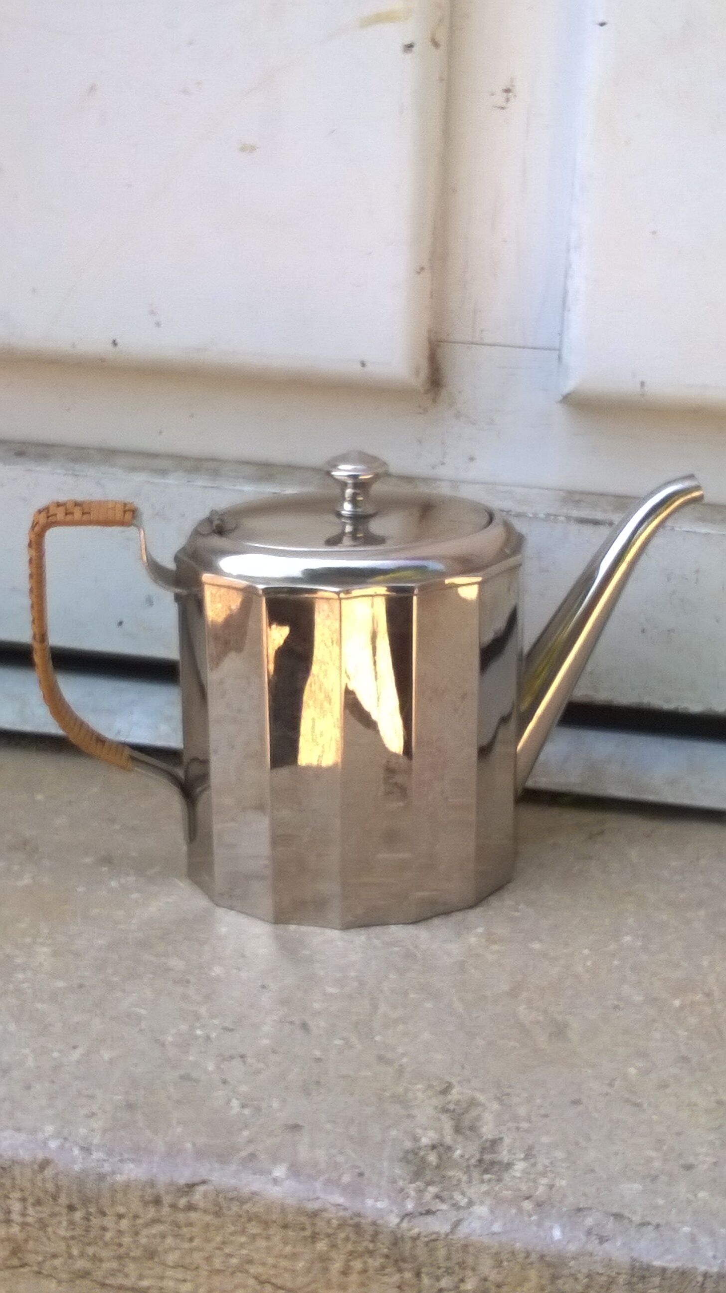 Silver metal teapot WMF year 1960