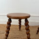 Pair of twisted wooden tripod stools
