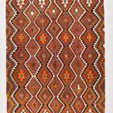 5x10 Red & Orange Tribal Handmade Kilim Rug, 165x317Cm