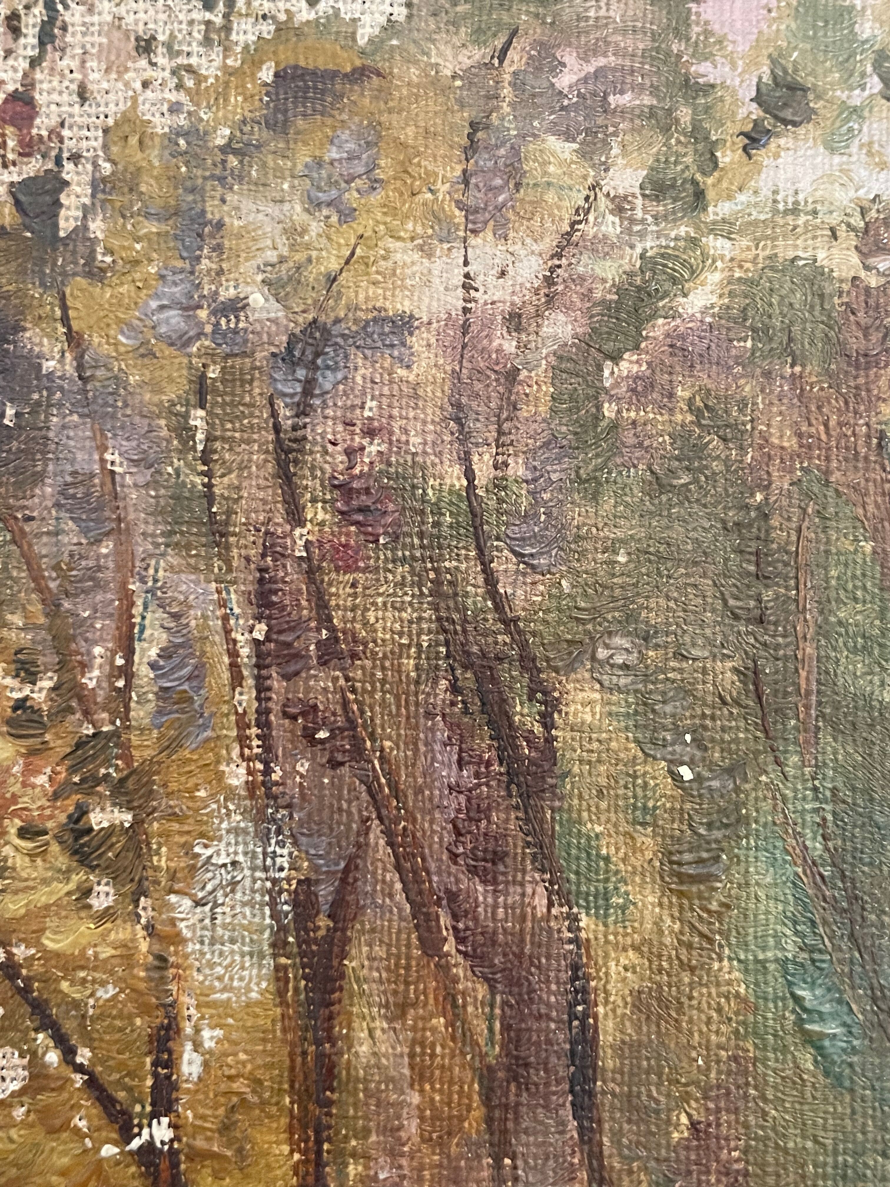 Painting old landscape early twentieth century