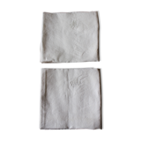 A batch of 2 White Checkered Napkins Monograms M M