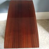 Vintage TV table with casters and 2 shelves years 60 varnished