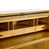 Bureau / bureau suédois en teck à plateau roulant du milieu du Secle