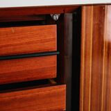 Credenza In Palissandro Monumentale Zebrawood Lacquered Mid-Century De