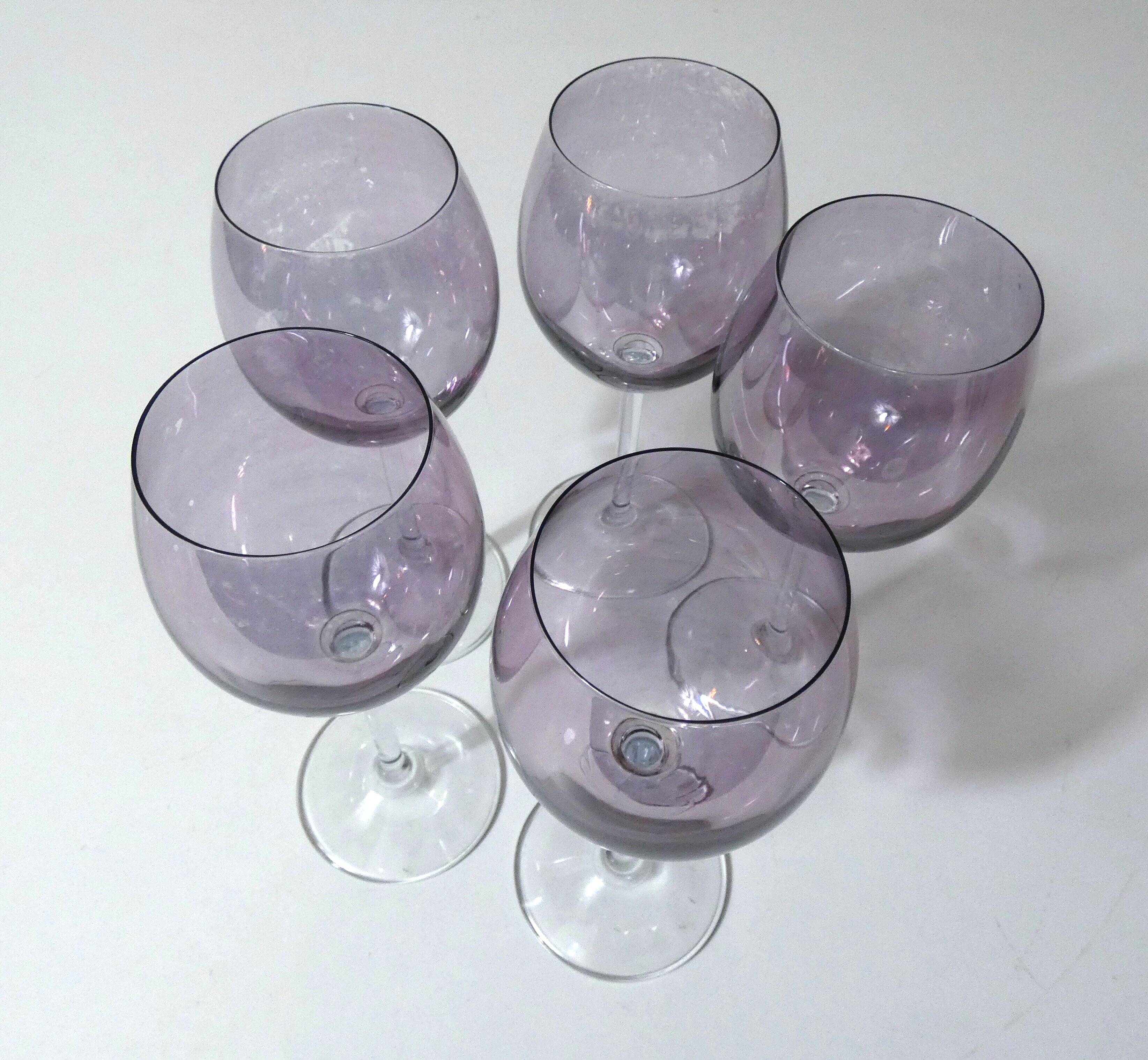 17 amethyst crystal glass goblets