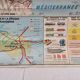 Vintage school map MDI double-sided France administrative & railways