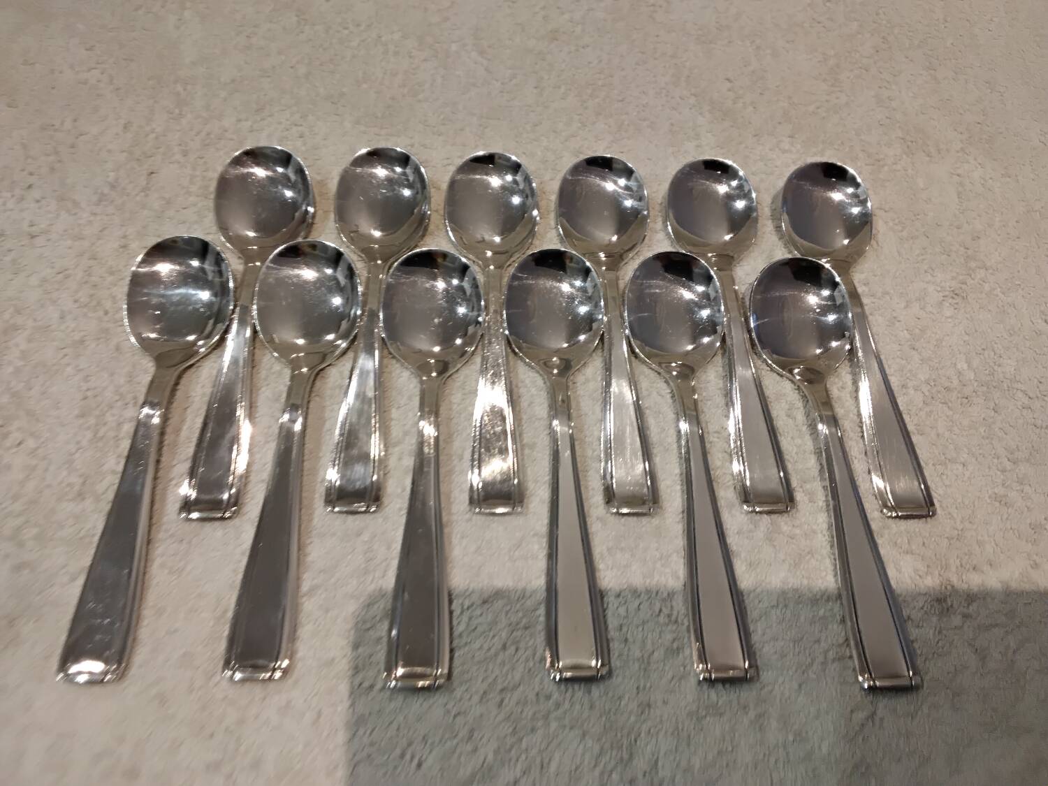 12 silver-plated ice cream scoops, goldsmith Frionnet, art deco style