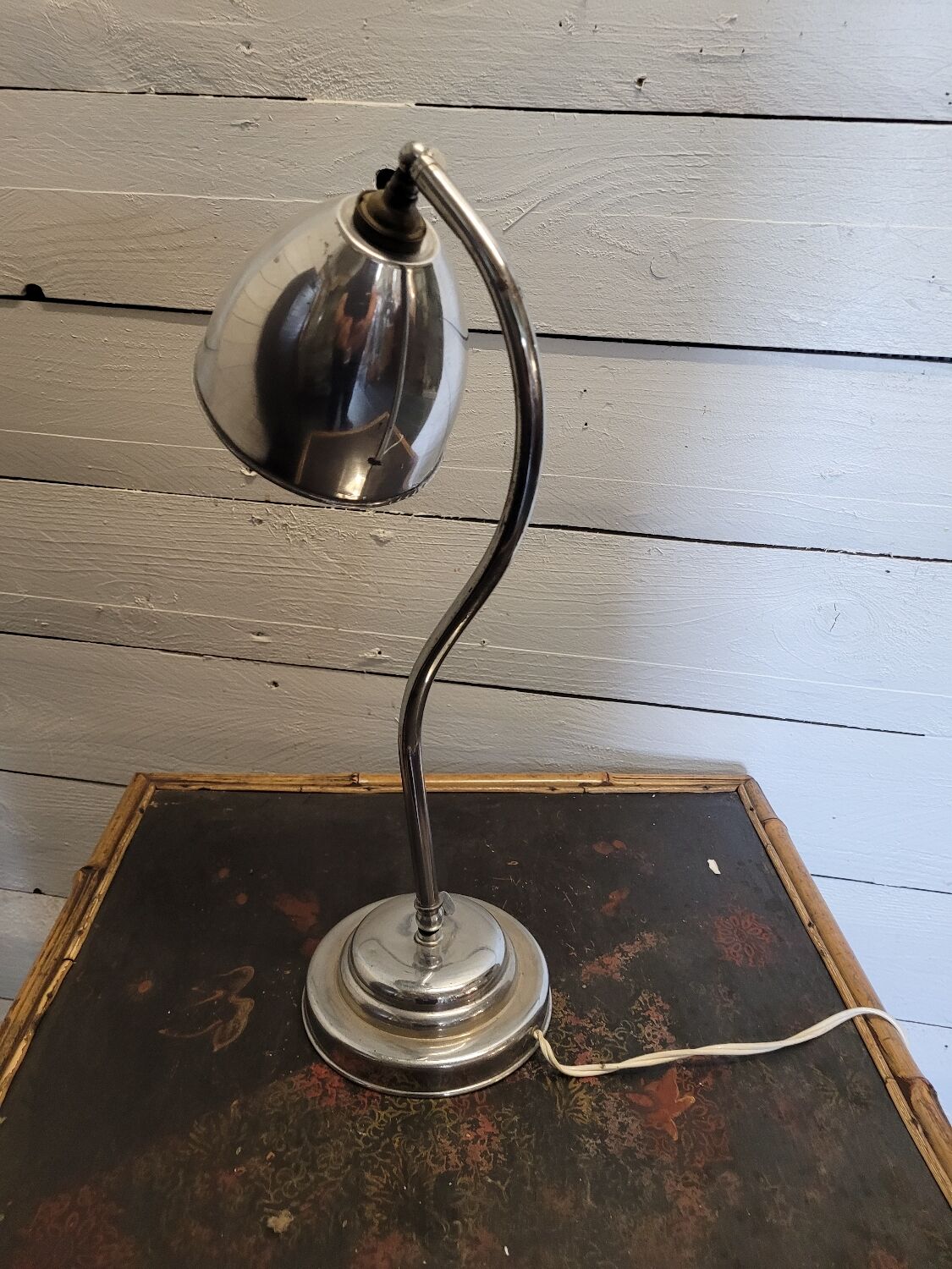 Table lamp chromed metal of the 50s
