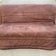 JP Gauthier brown velvet 2-seater convertible sofa bed