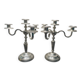 Paire de chandelier, placage argent 12 grammes, Fabiora, Paris, luxe