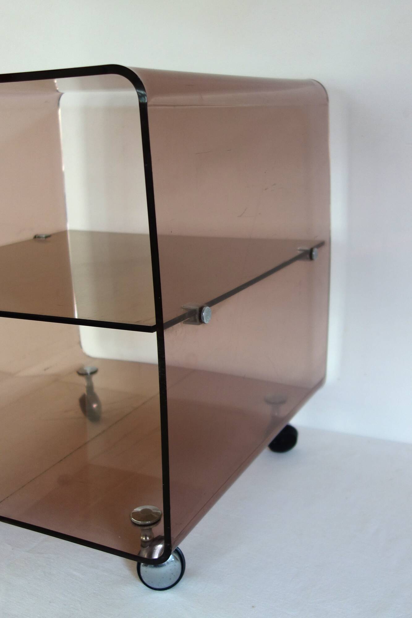 Michel Dumas 70's coffee table trolley on wheels