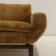Living room set in amber velvet