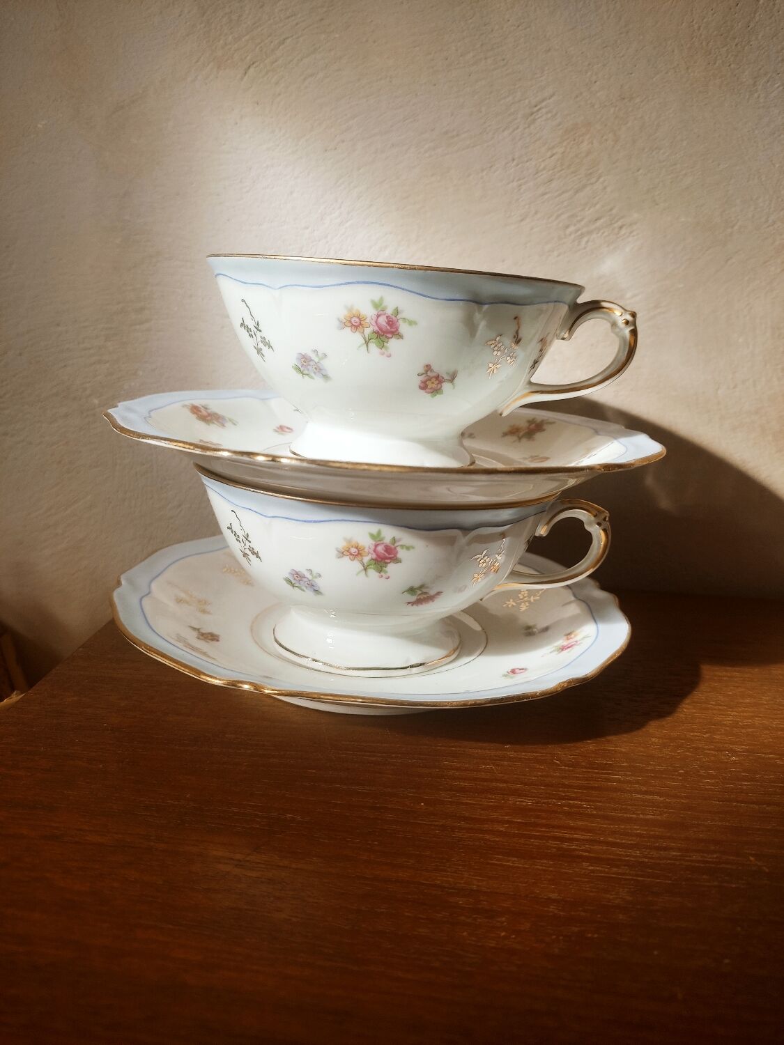 4 tea cups or chocolate in Limoges porcelain