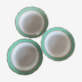 3 Sarreguemines soup plates