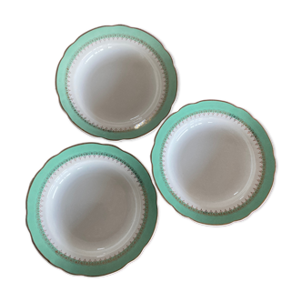 3 Sarreguemines soup plates