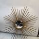 Golden metal witch's eye sun mirror from the 70s, 86cm.