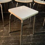 Set of 3 chairs and 1 stool in formica design, 1960