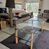 Tempered glass table + adjustable extensions Cinna model from the Roset line