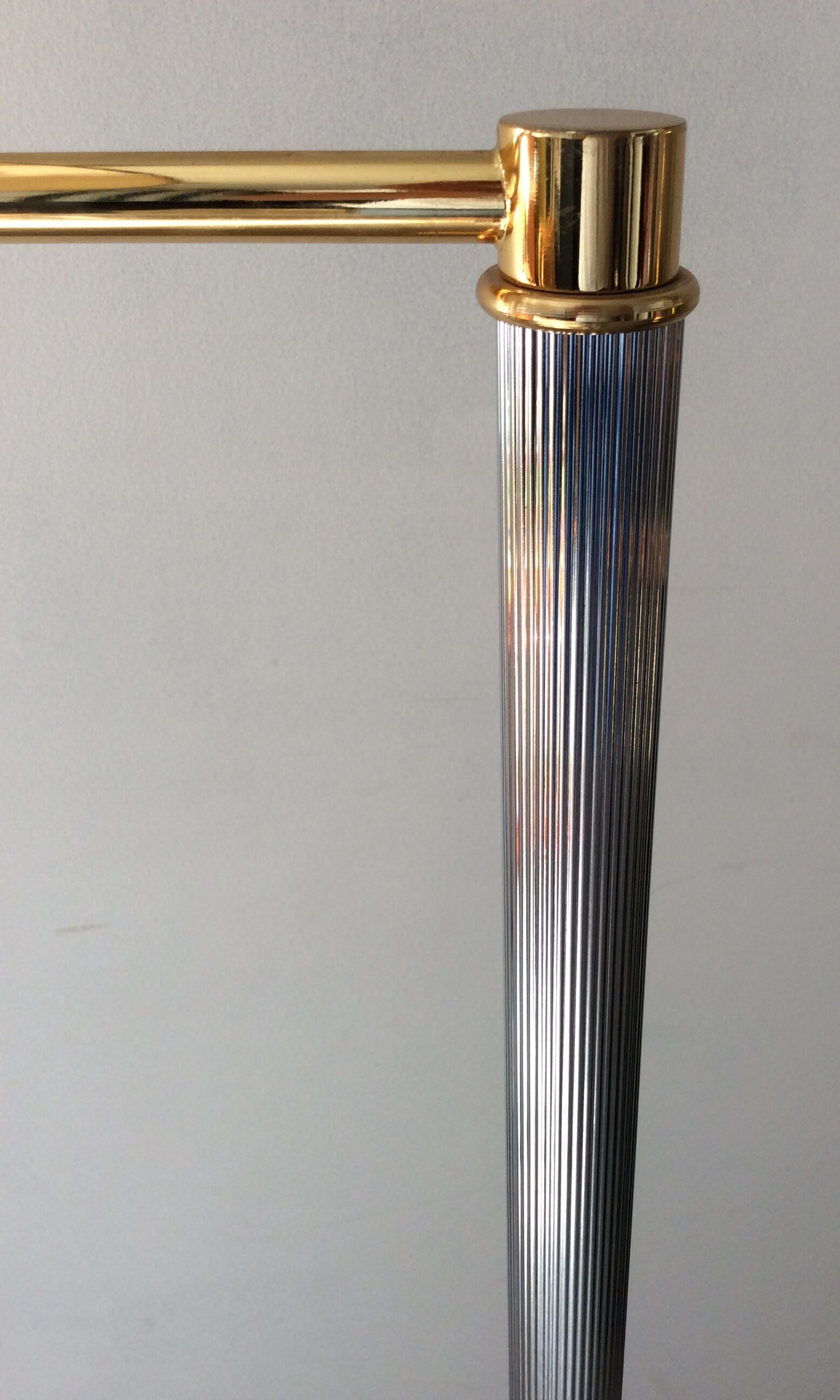 Floor lamp chrome and gold reader of the 70s