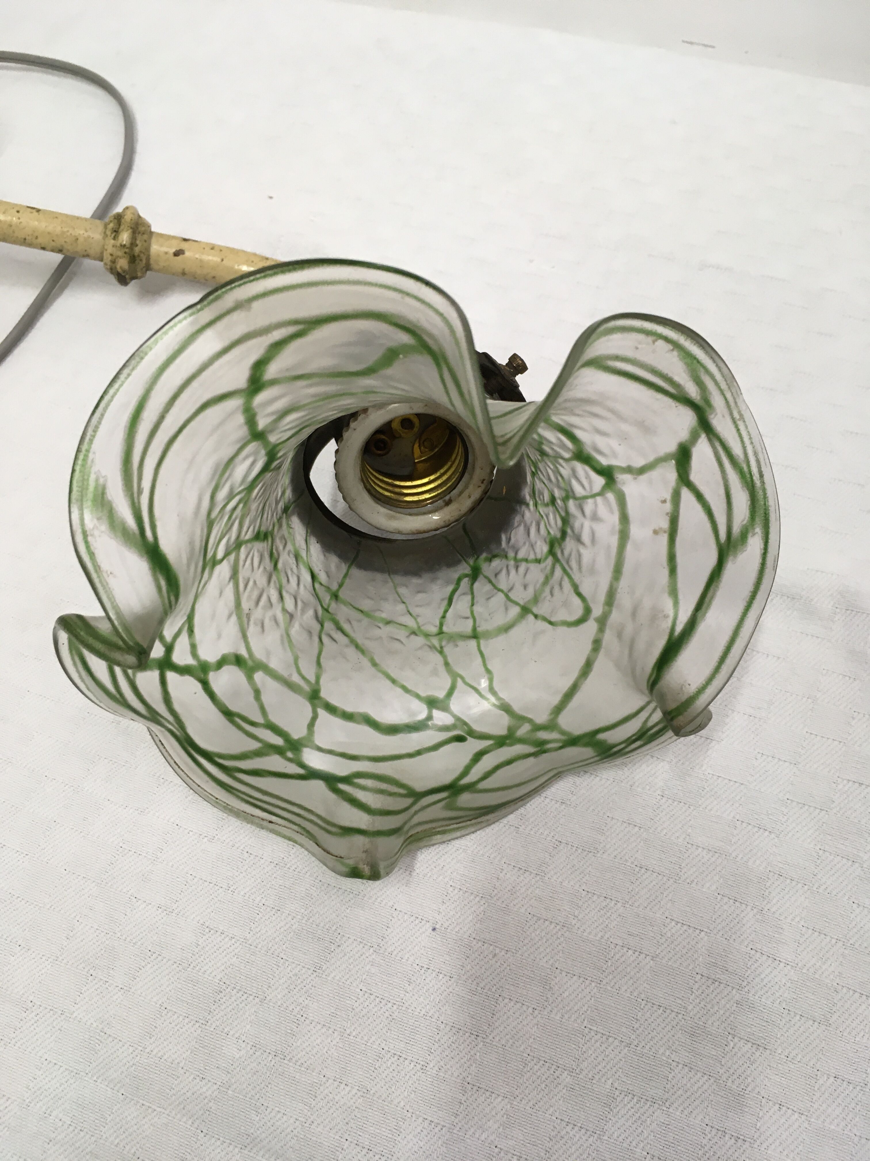 Wall lamp, art deco tulip colored glass