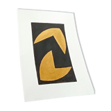 Abstract painting with gold supremacism