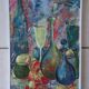 Tableau nature morte style cubiste signé