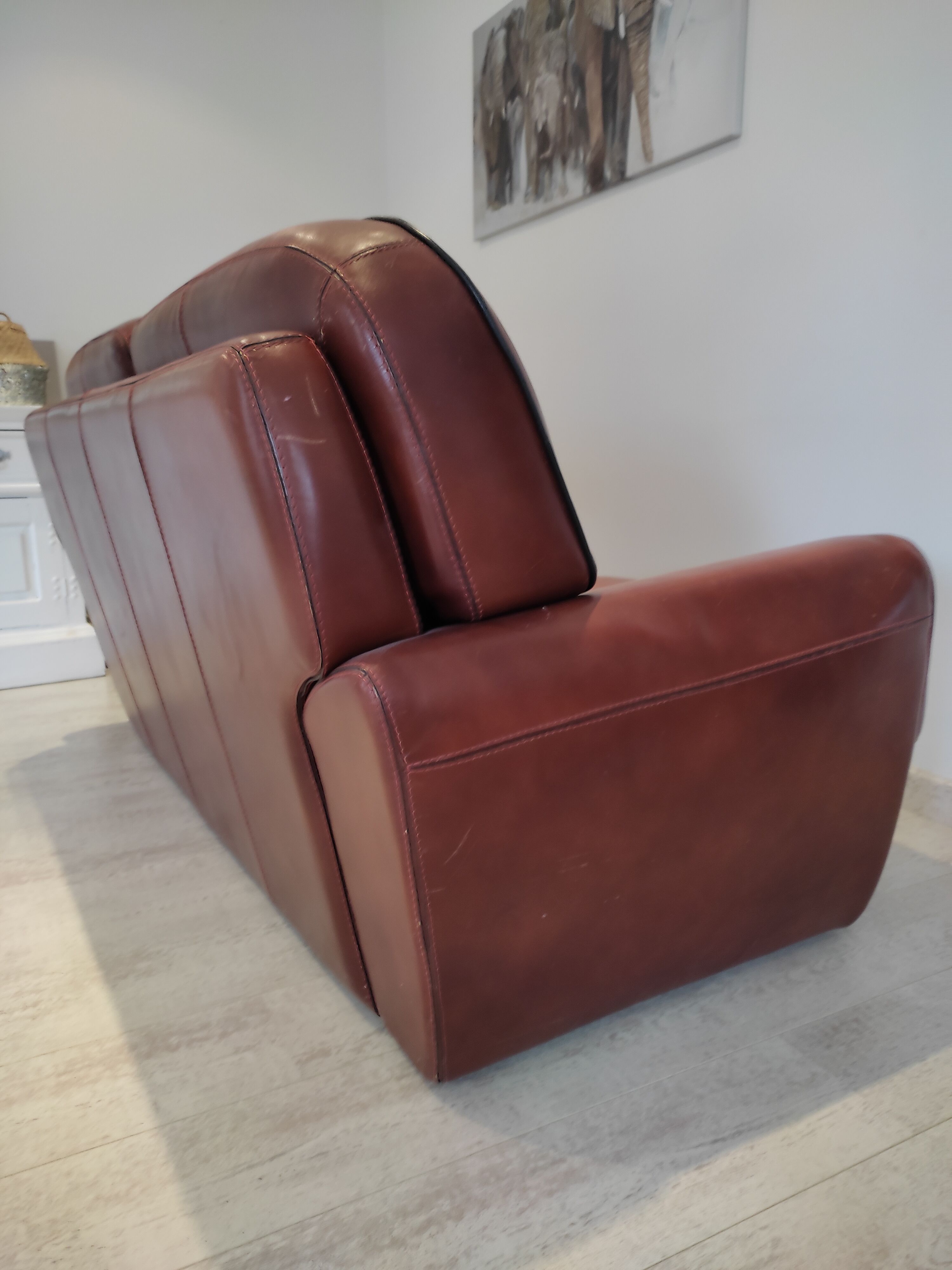 Full grain leather sofa