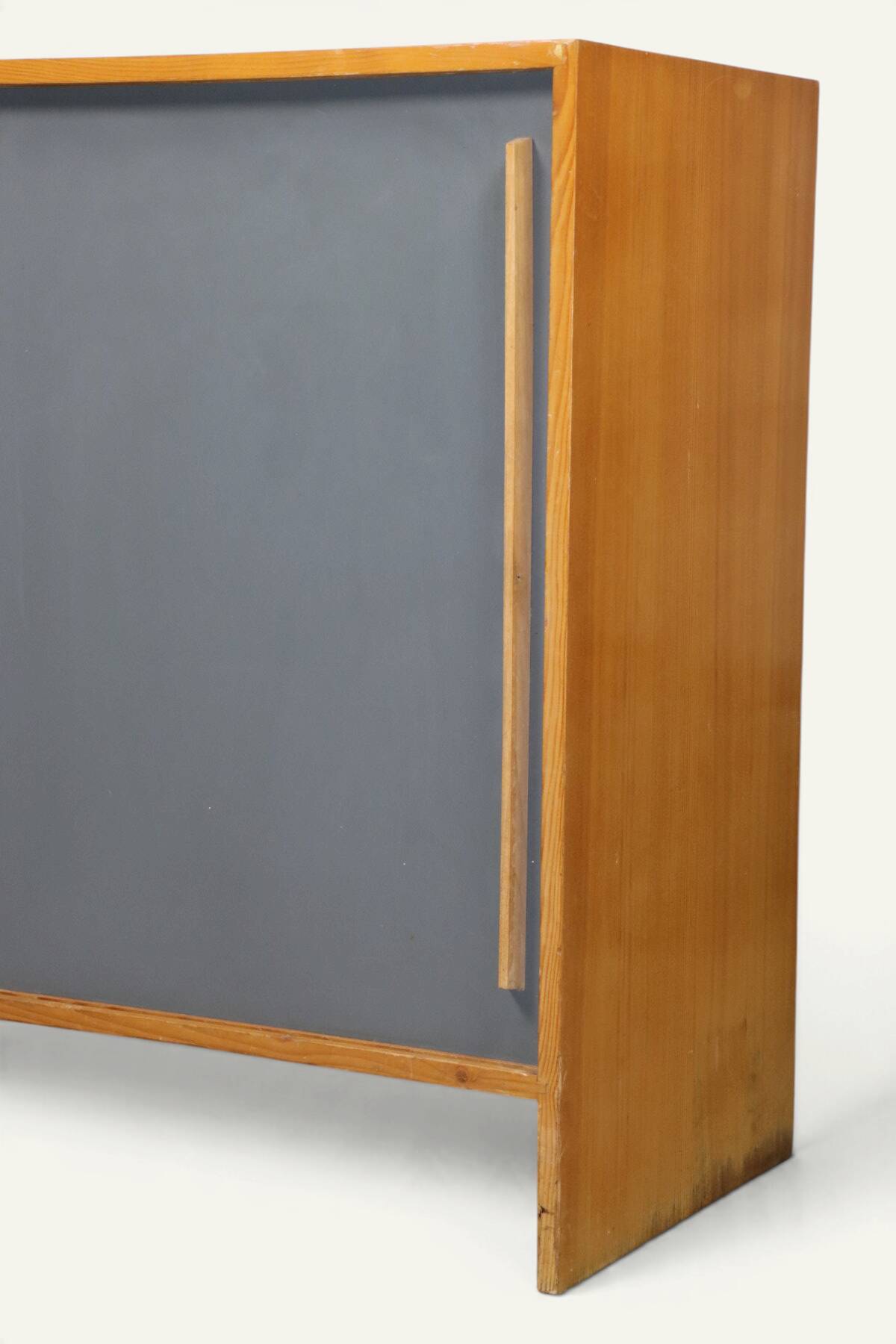 Vintage wooden sideboard with sliding doors – 1960s