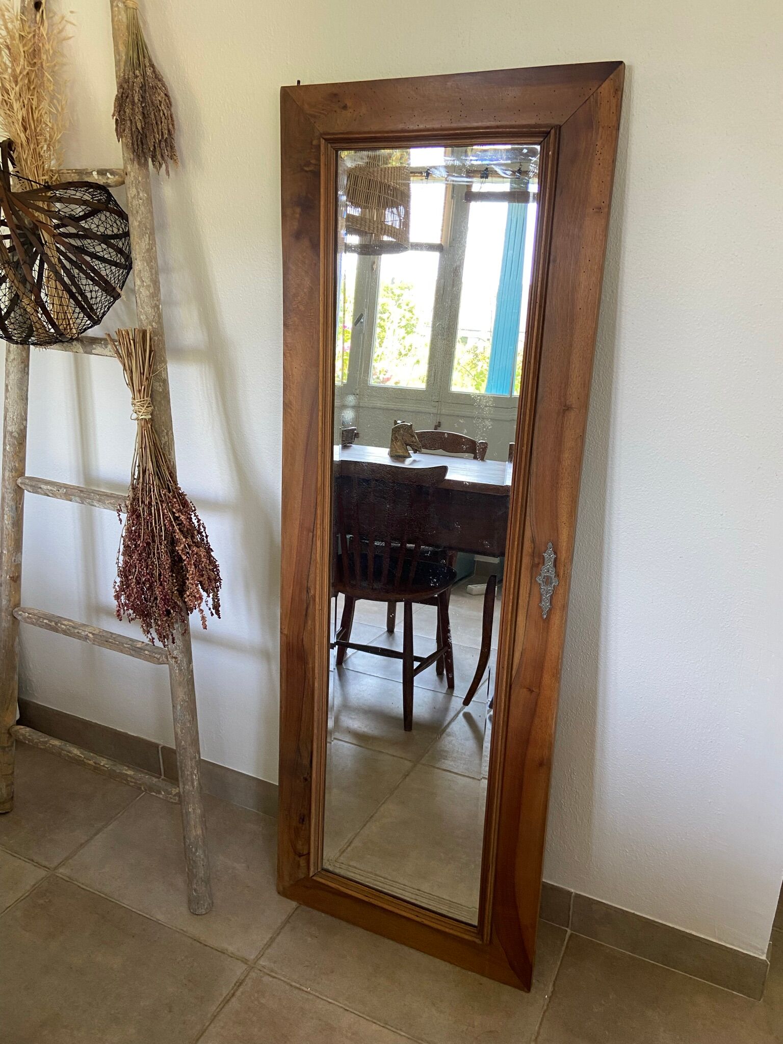 Miroir biseauté vintage porte d'armoire 53x153cm