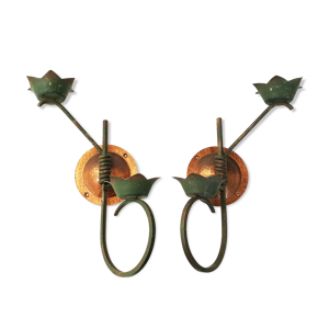 Paire de porte-plantes muraux 1950