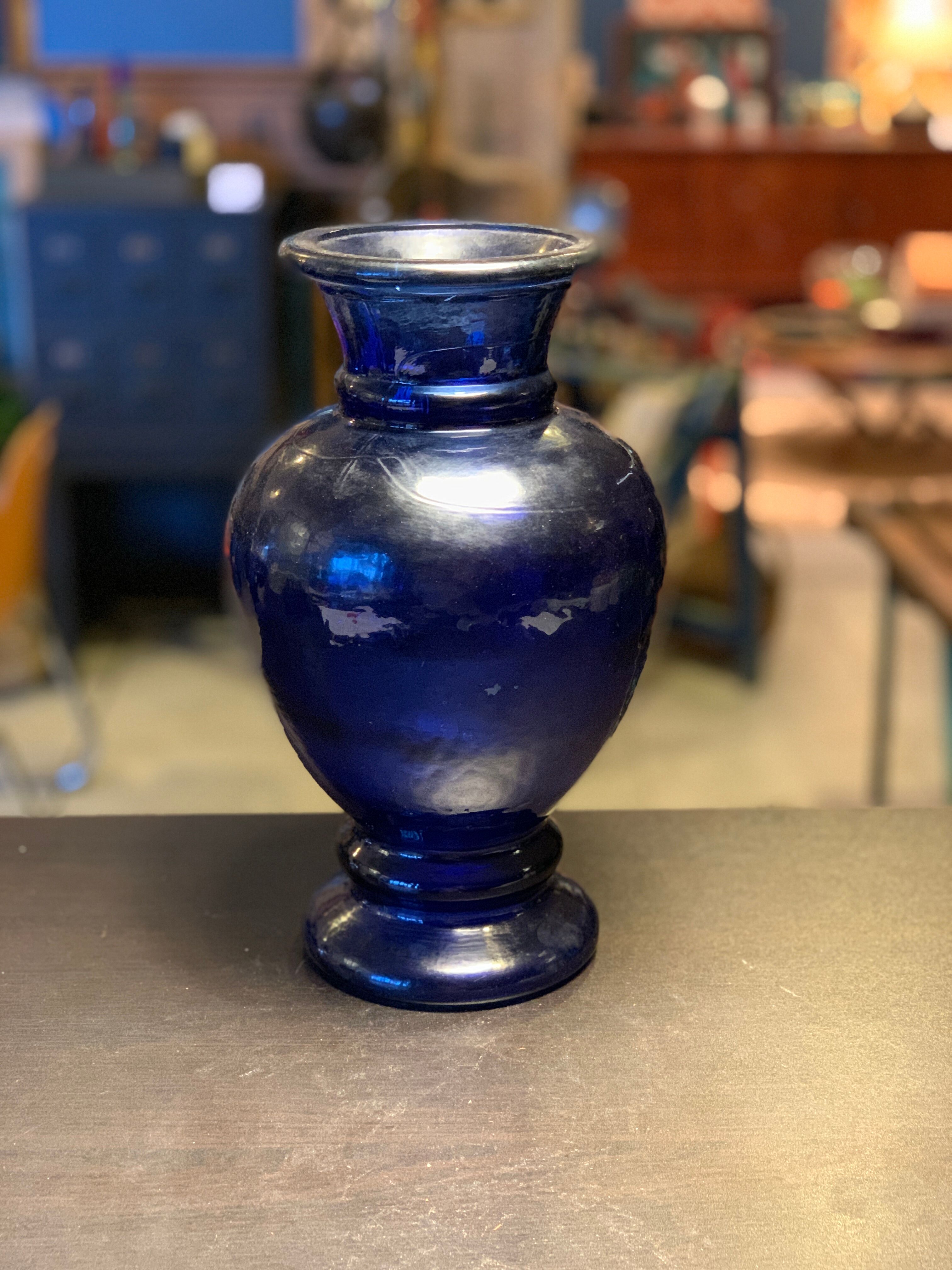 Blue glass vase