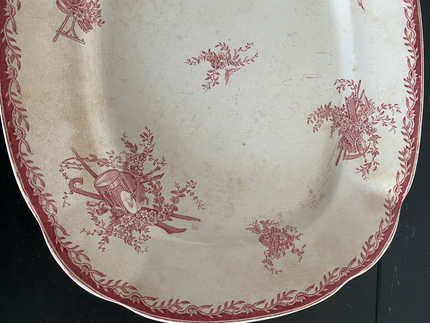 Large Watteau Sarreguemines dish