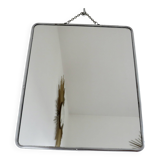 Antique large barber's mirror with chain, 1950s-60s