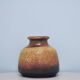 vintage wide low yellow crackle West Germany vase Scheurich