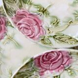 6 old plates in floral slip