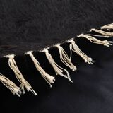 4x7 Cream & Black Angora Kilim Rug, 135x206Cm