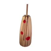 Art deco pendant lamp from the 70s, opaline, chrome metal
