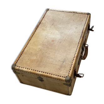 Vintage pigskin travel suitcase