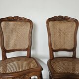 Pair of Louis XV style caned chairs