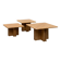 Ensemble de trois tables gigognes en chêne blond, années 80