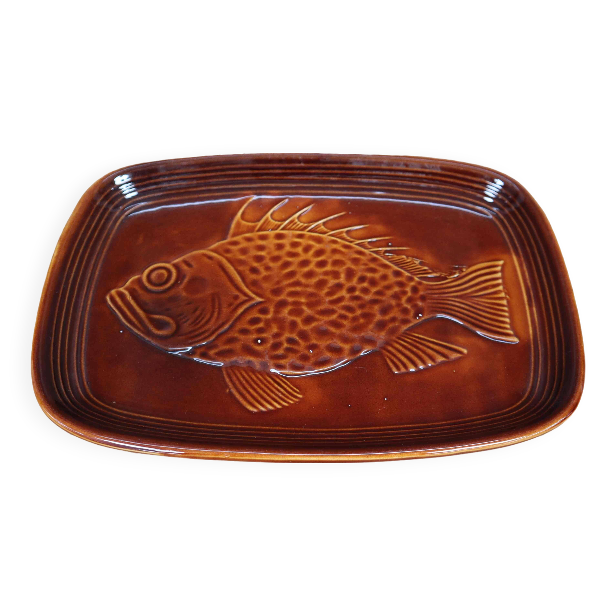 Fish plate Earthenware Saint Clément 1304 France